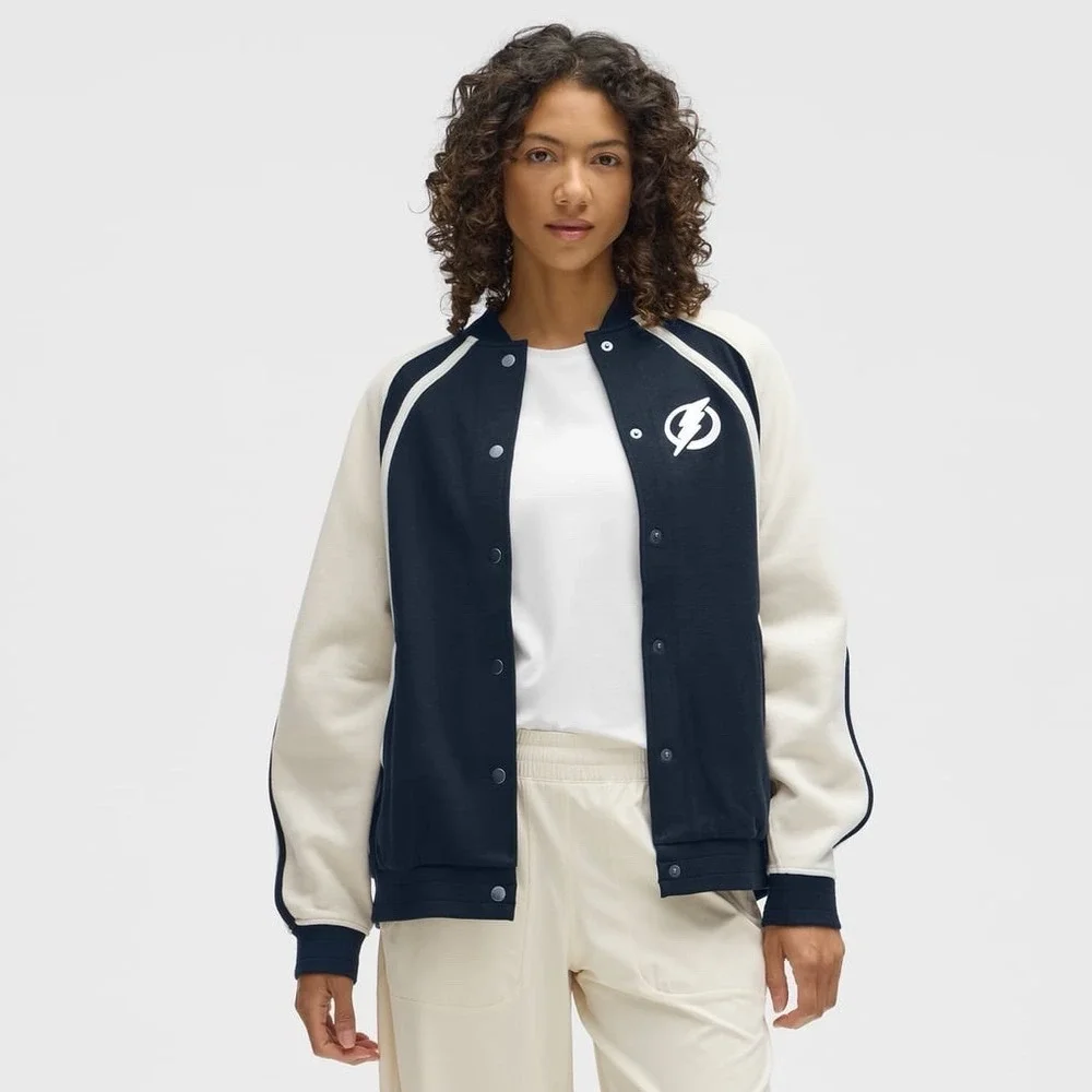 $200 Lululemon x Tampa Bay Lightning XL/XXL Oversized Snap Varsity NHL Jacket